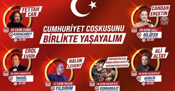 Bursa'da 29 Ekim'e yakışır kutlama programı