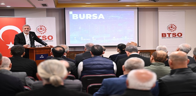 BTSO Başkanı İbrahim Burkay Tarihi Çarşı ve Hanlar Bölgesi Üyeleriyle Buluştu