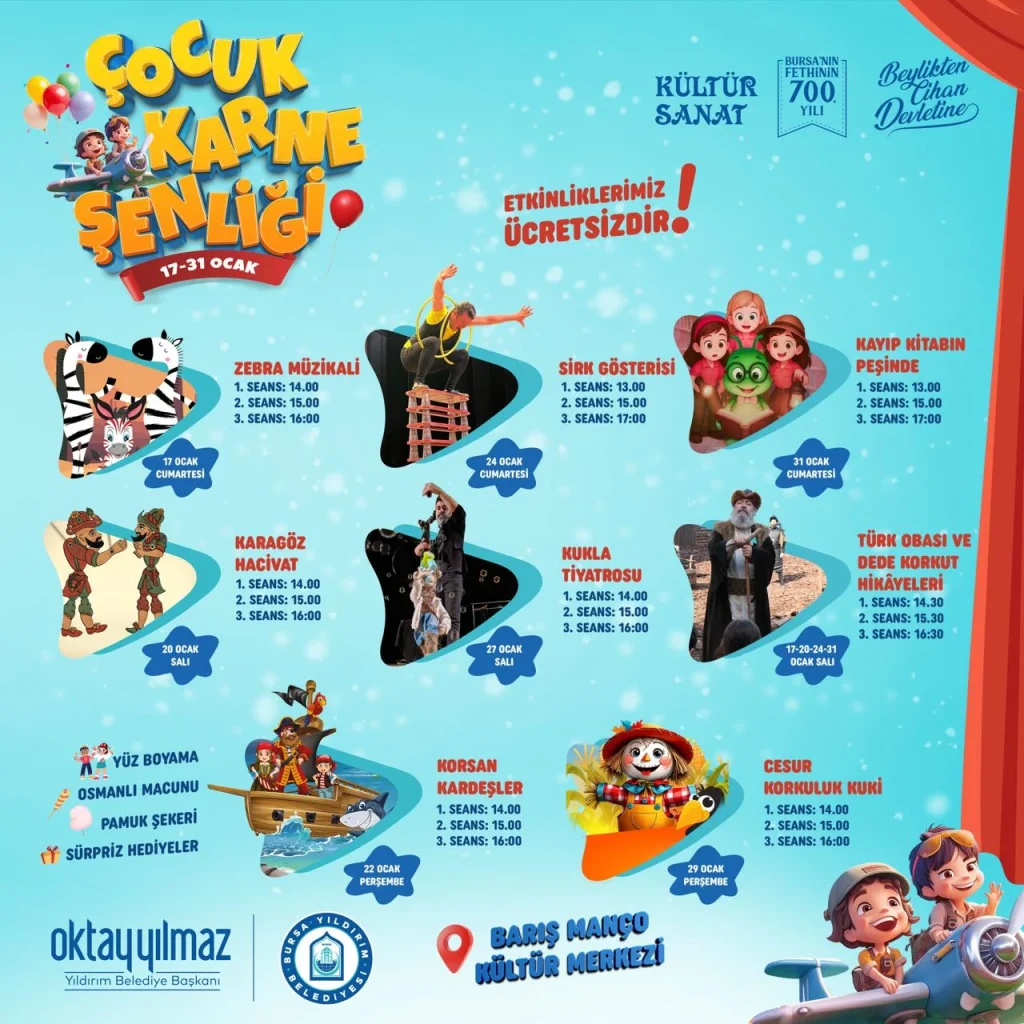 Yıldırım'da tatil dolu dolu geçecek