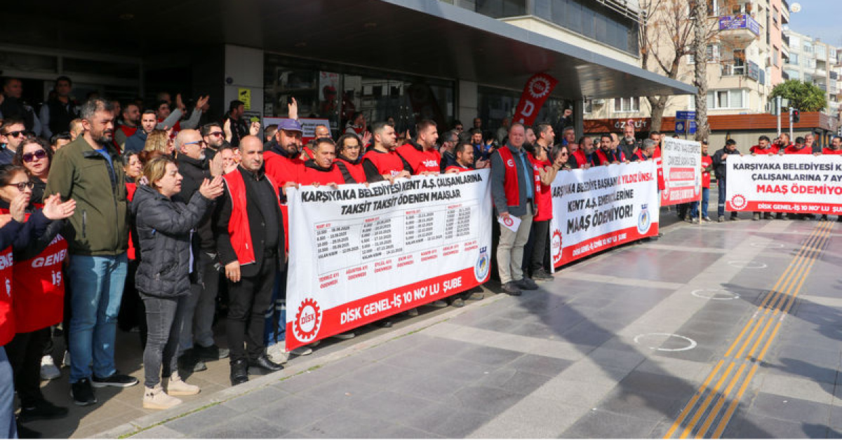 Karşıyaka'da "eksik ve taksitli maaş" eylemi